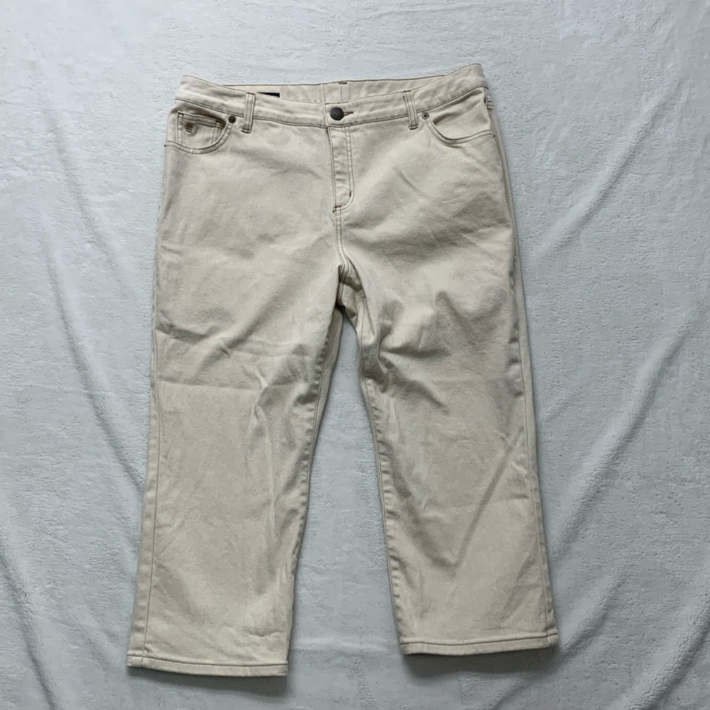Land's End denim oatmeal Womens Capri 16P